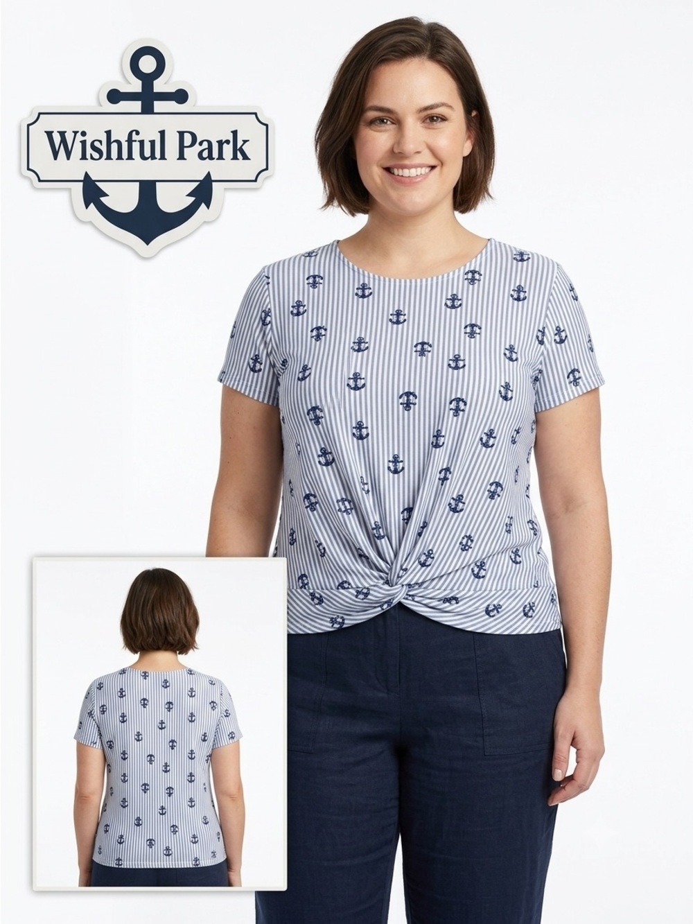Wishful Park Twisted Front Anchor Top Large